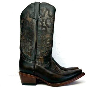 Tanner Mark Boots NEW Hand Tooled Leather Western Cowgirl Boot Tall PullOn Heel